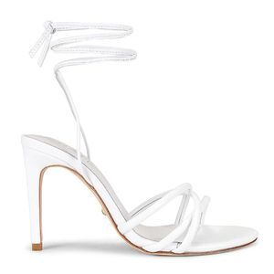 RAYE WOMEN'S SWAY LEATHE ANKLE WRAP HEELS IN WHITE SZ 7